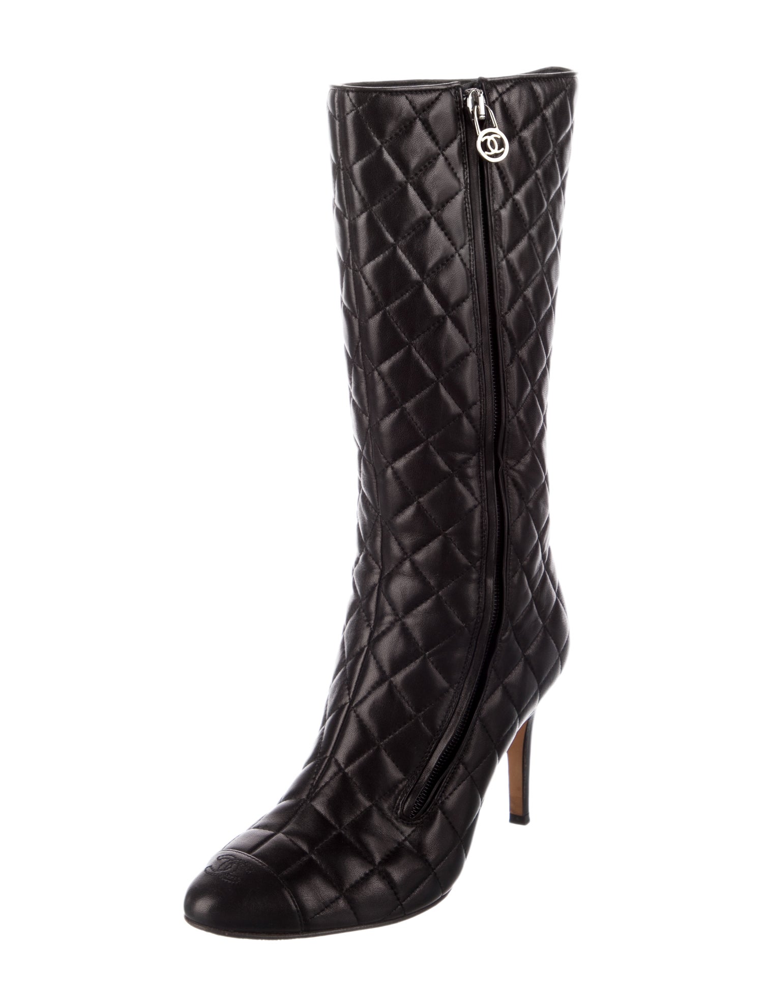 Chanel Vintage Interlocking CC Logo Rain Boots