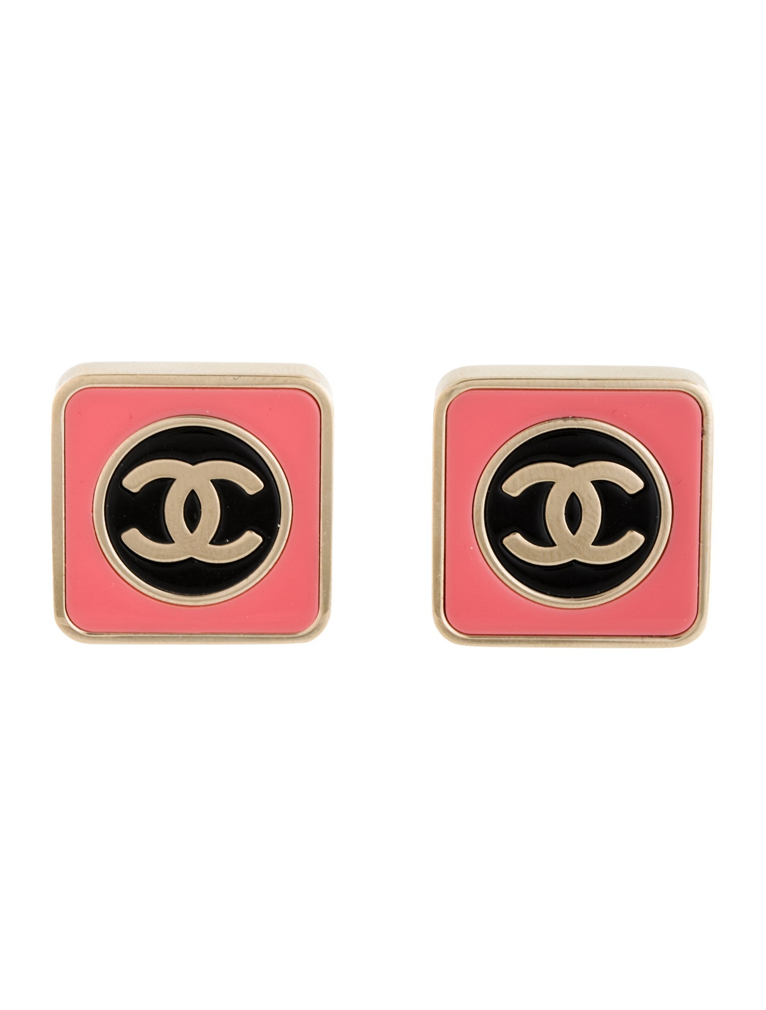 Chanel 2023 Resin CC Stud Earrings