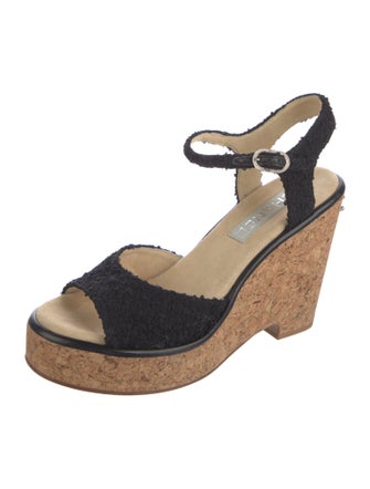 Chanel Interlocking CC Logo Tweed Espadrilles