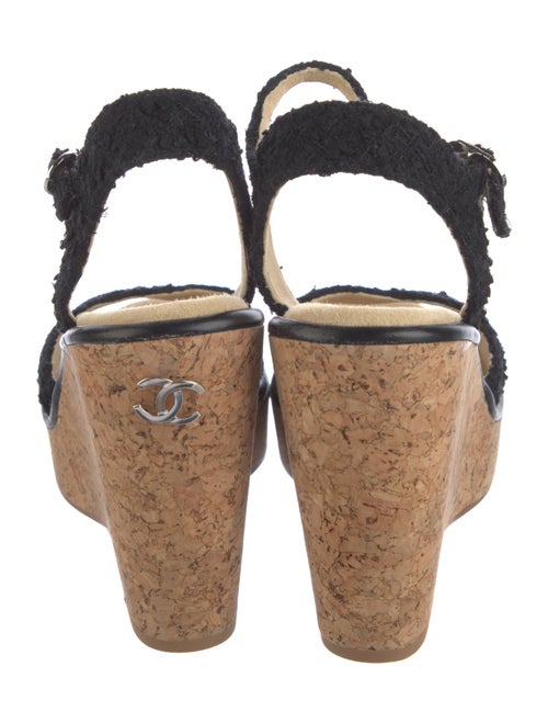Chanel Interlocking CC Logo Tweed Espadrilles