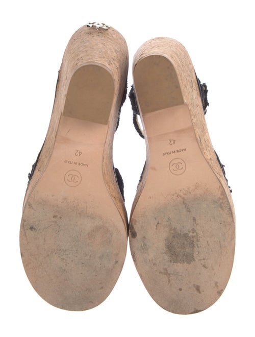 Chanel Interlocking CC Logo Tweed Espadrilles