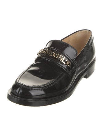 Chanel Interlocking CC Logo Patent Leather Loafers
