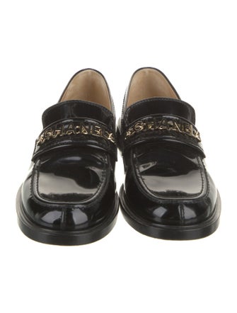 Chanel Interlocking CC Logo Patent Leather Loafers