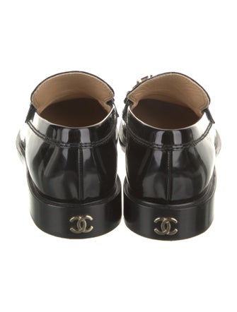 Chanel Interlocking CC Logo Patent Leather Loafers