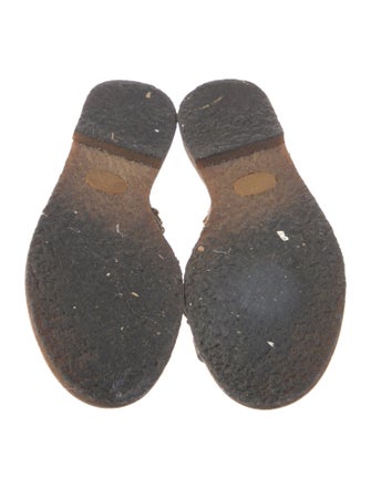 Chanel Chain-Link Accent Leather Slides