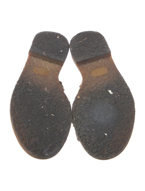 Chanel Chain-Link Accent Leather Slides