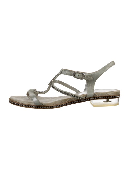 Chanel Interlocking CC Logo Suede T-Strap Sandals