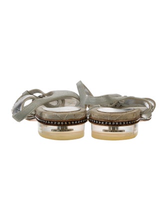 Chanel Interlocking CC Logo Suede T-Strap Sandals