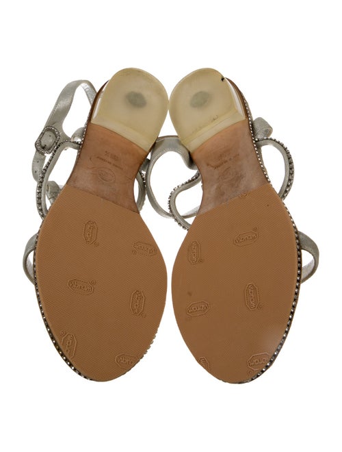 Chanel Interlocking CC Logo Suede T-Strap Sandals