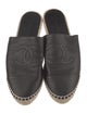 Chanel Interlocking CC Logo Leather Espadrilles
