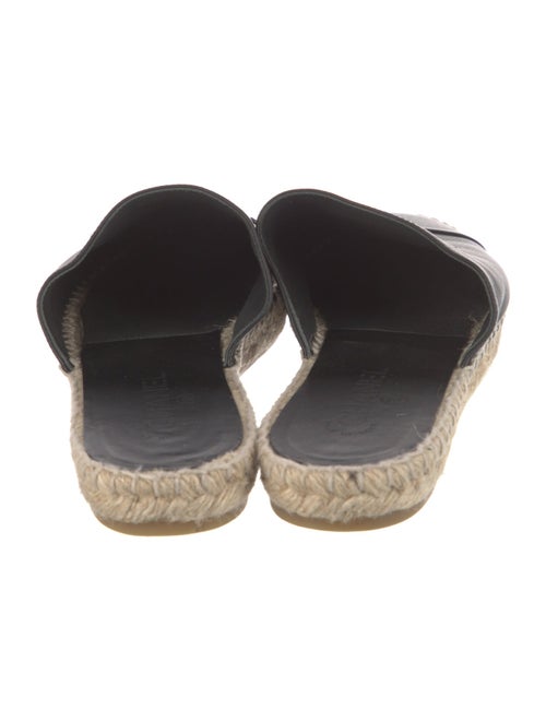 Chanel Interlocking CC Logo Leather Espadrilles