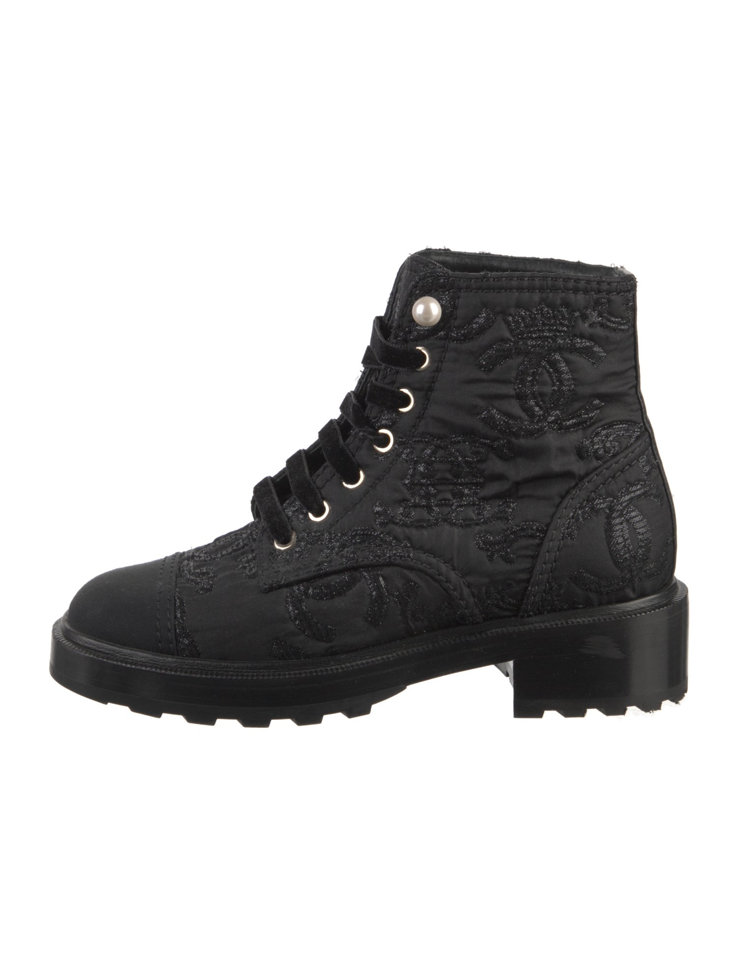 Chanel Interlocking CC Logo Combat Boots