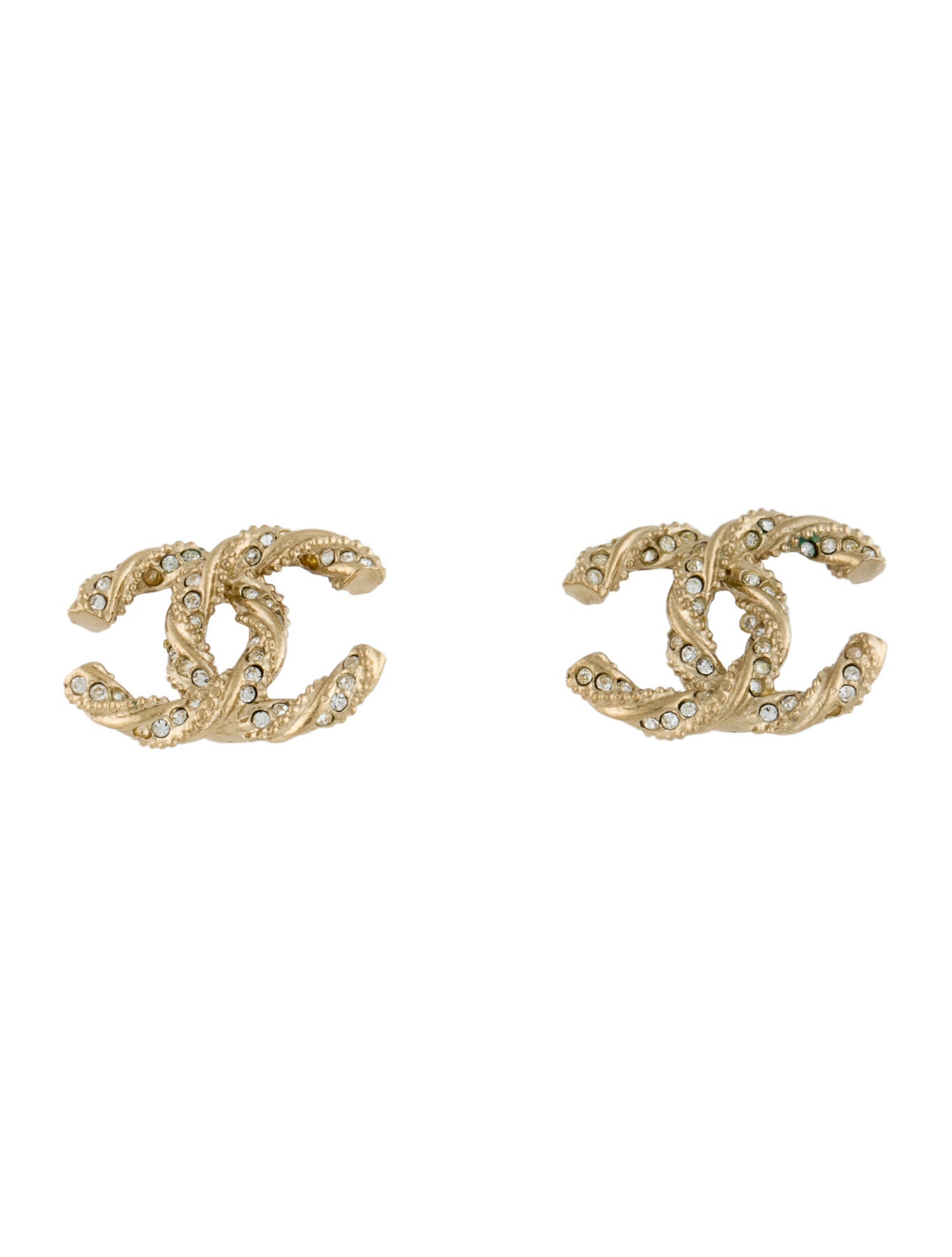 Chanel Strass CC Stud Earrings