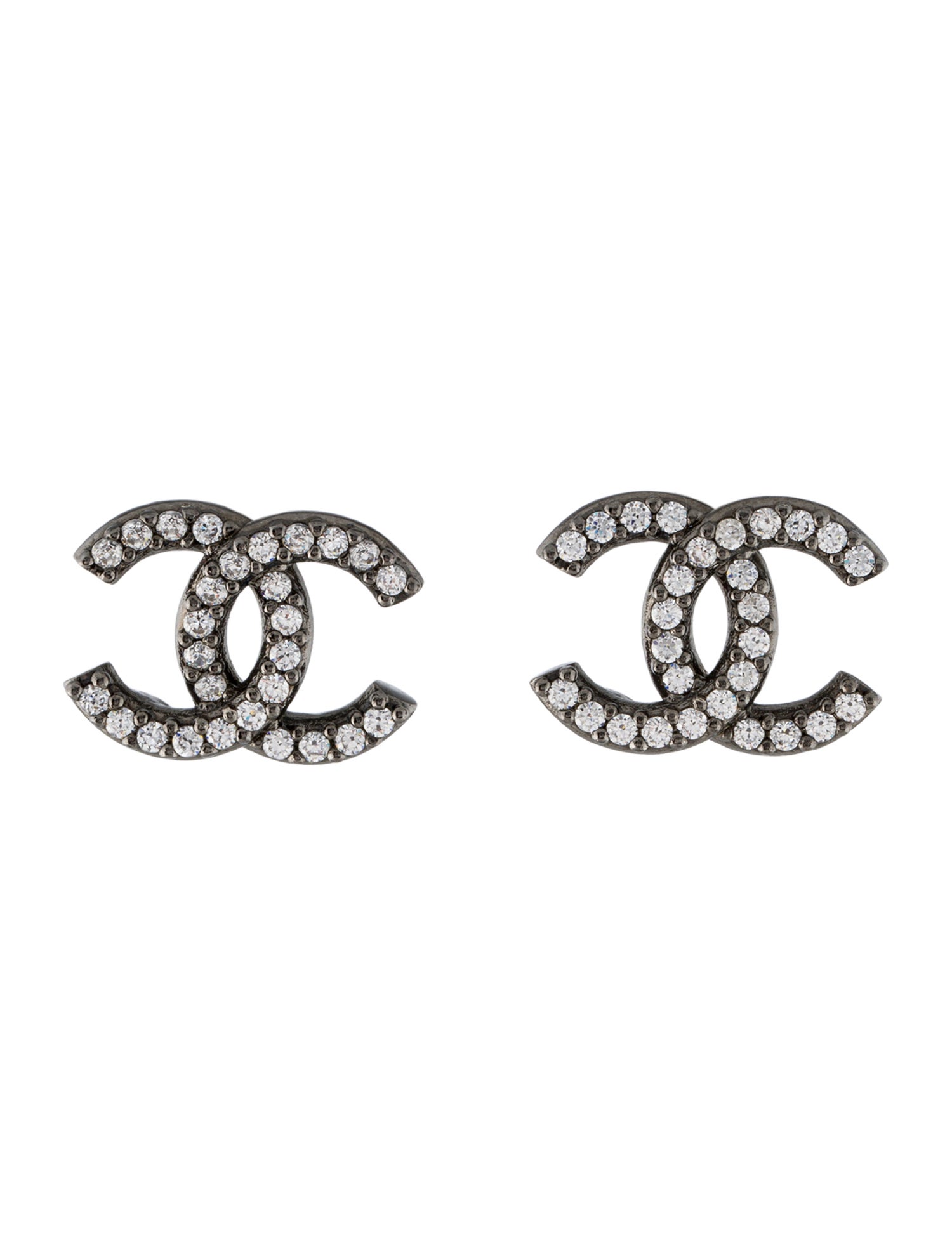 Chanel Strass CC Stud Earrings