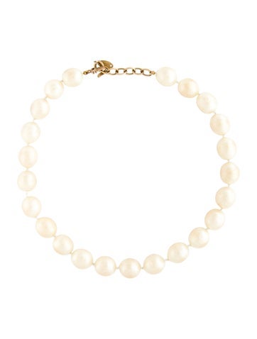 Chanel Bead Strand Vintage Faux Pearl Choker Beaded Necklace