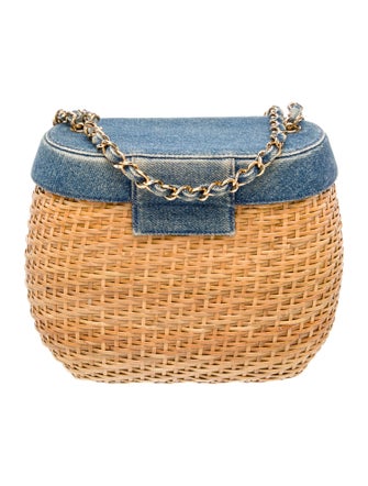 Chanel Denim Rattan Basket Bag
