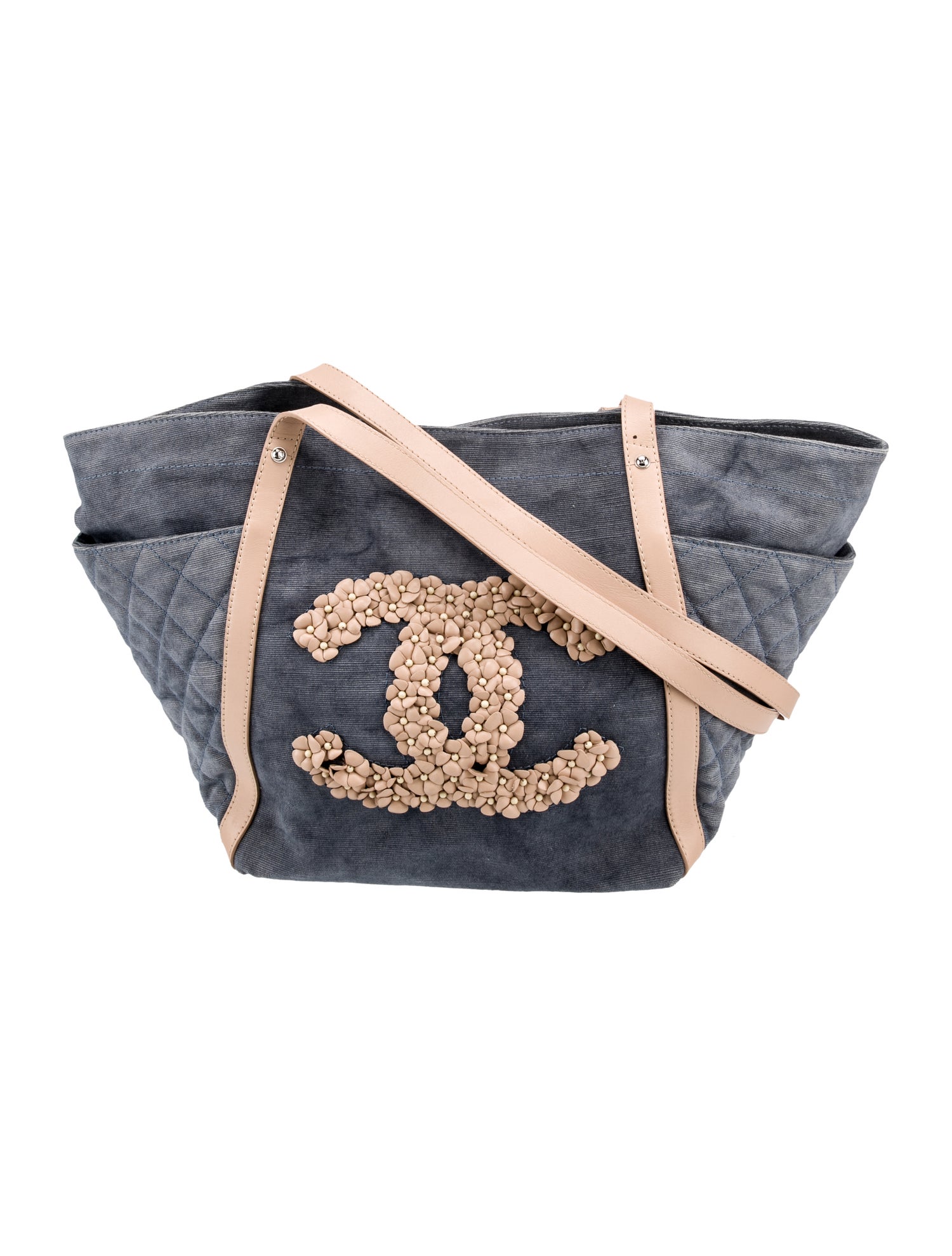 Chanel Denim CC Camellia Tote