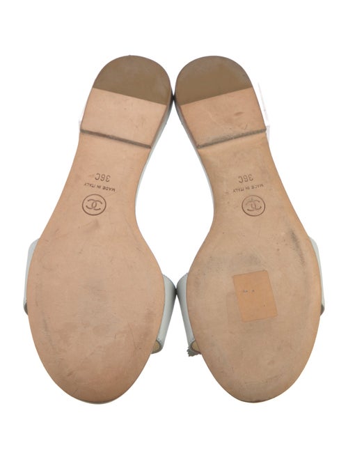 Chanel Interlocking CC Logo Leather Slides