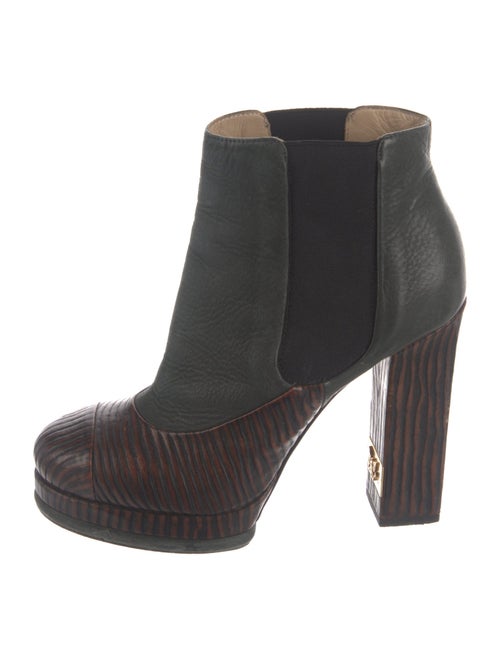 Chanel Interlocking CC Logo Leather Chelsea Boots