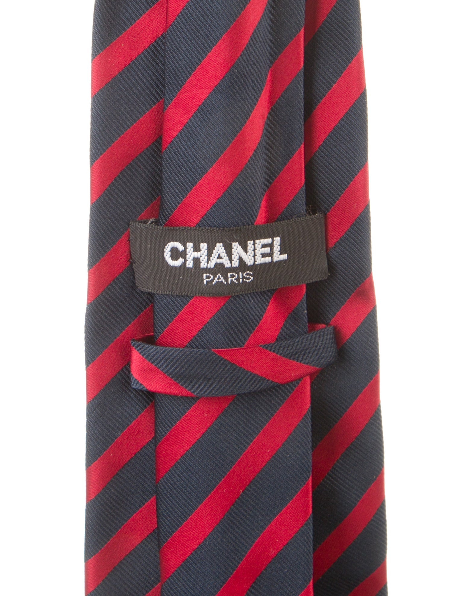 Chanel Vintage Silk Striped Tie