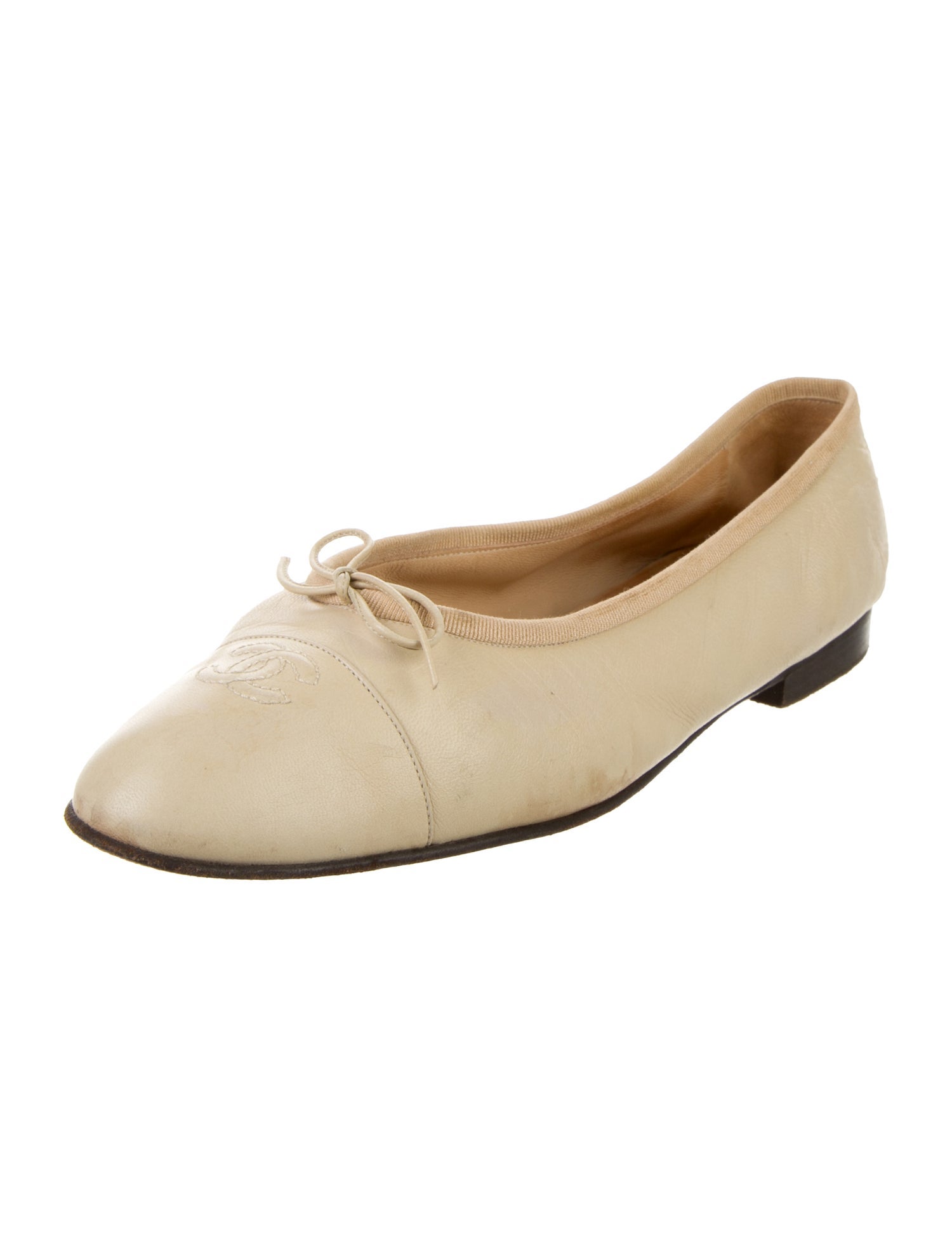 Chanel Vintage Interlocking CC Logo Ballet Flats