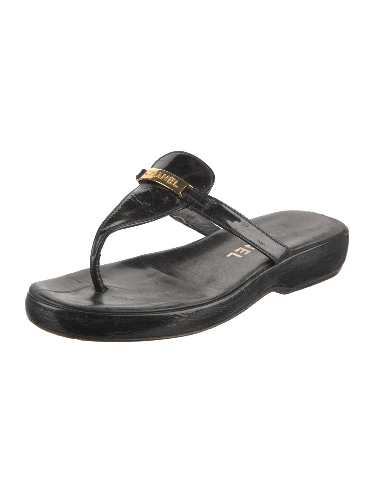 Chanel Vintage Interlocking CC Logo Slides