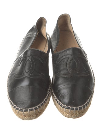Chanel Interlocking CC Logo Lambskin Espadrilles