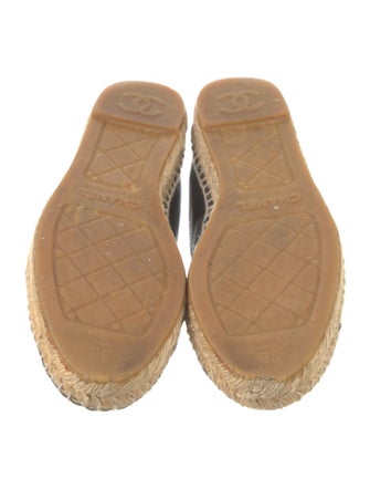 Chanel Interlocking CC Logo Lambskin Espadrilles