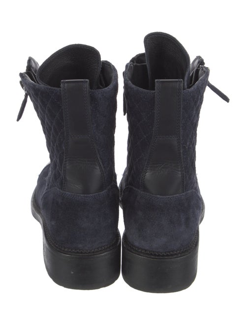 Chanel Interlocking CC Logo Suede Combat Boots