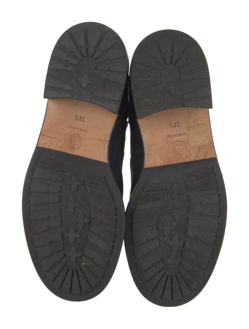 Chanel Interlocking CC Logo Suede Combat Boots