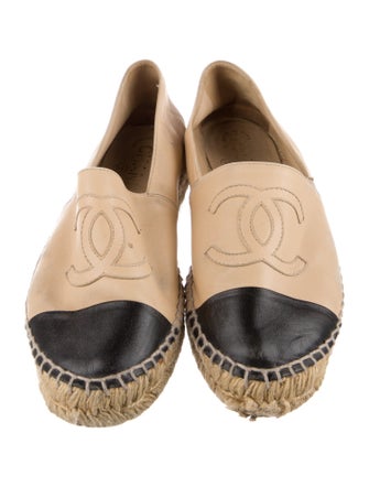 Chanel Interlocking CC Logo Lambskin Espadrilles
