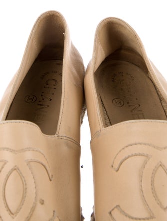 Chanel Interlocking CC Logo Lambskin Espadrilles