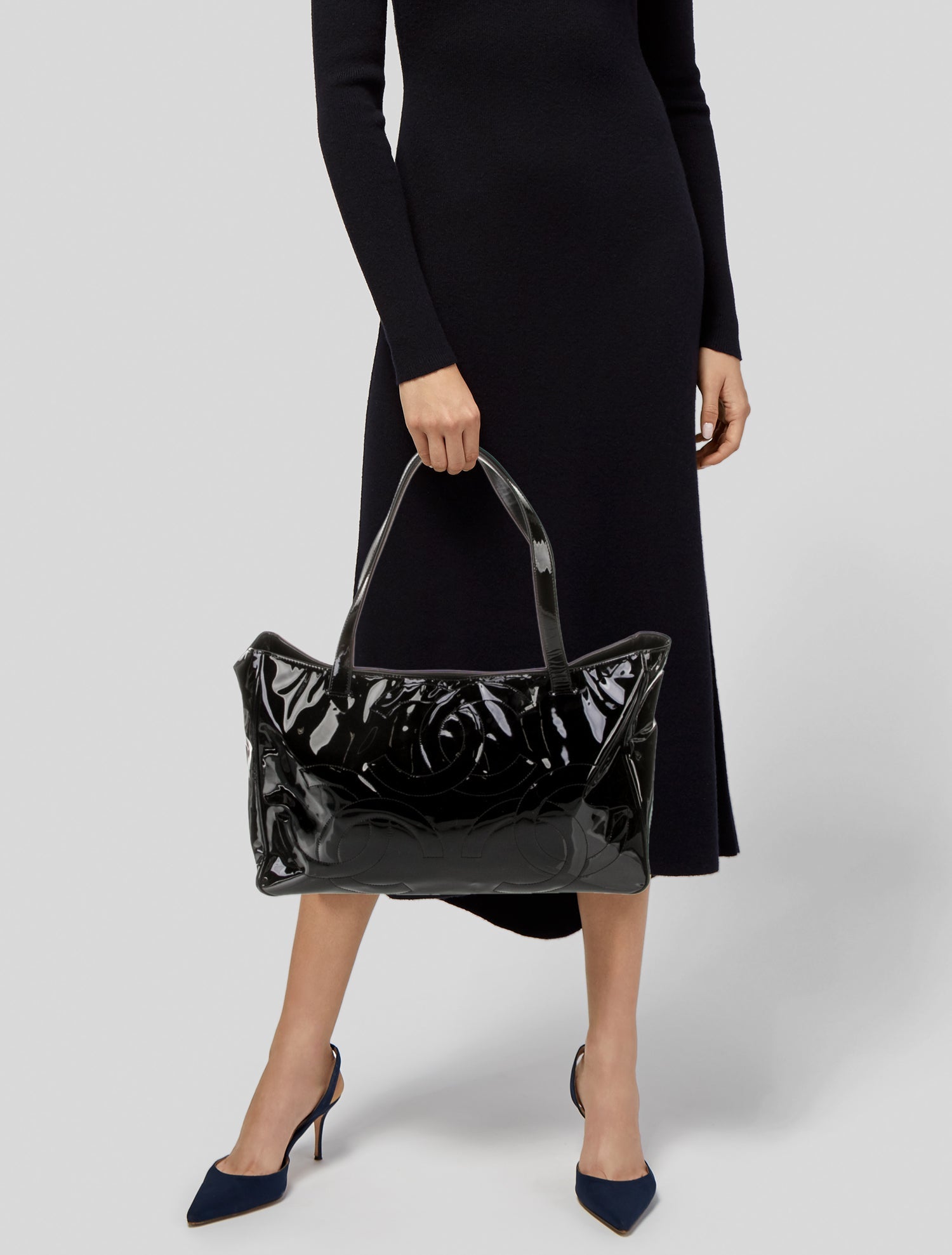 Chanel Patent Triple CC Tote