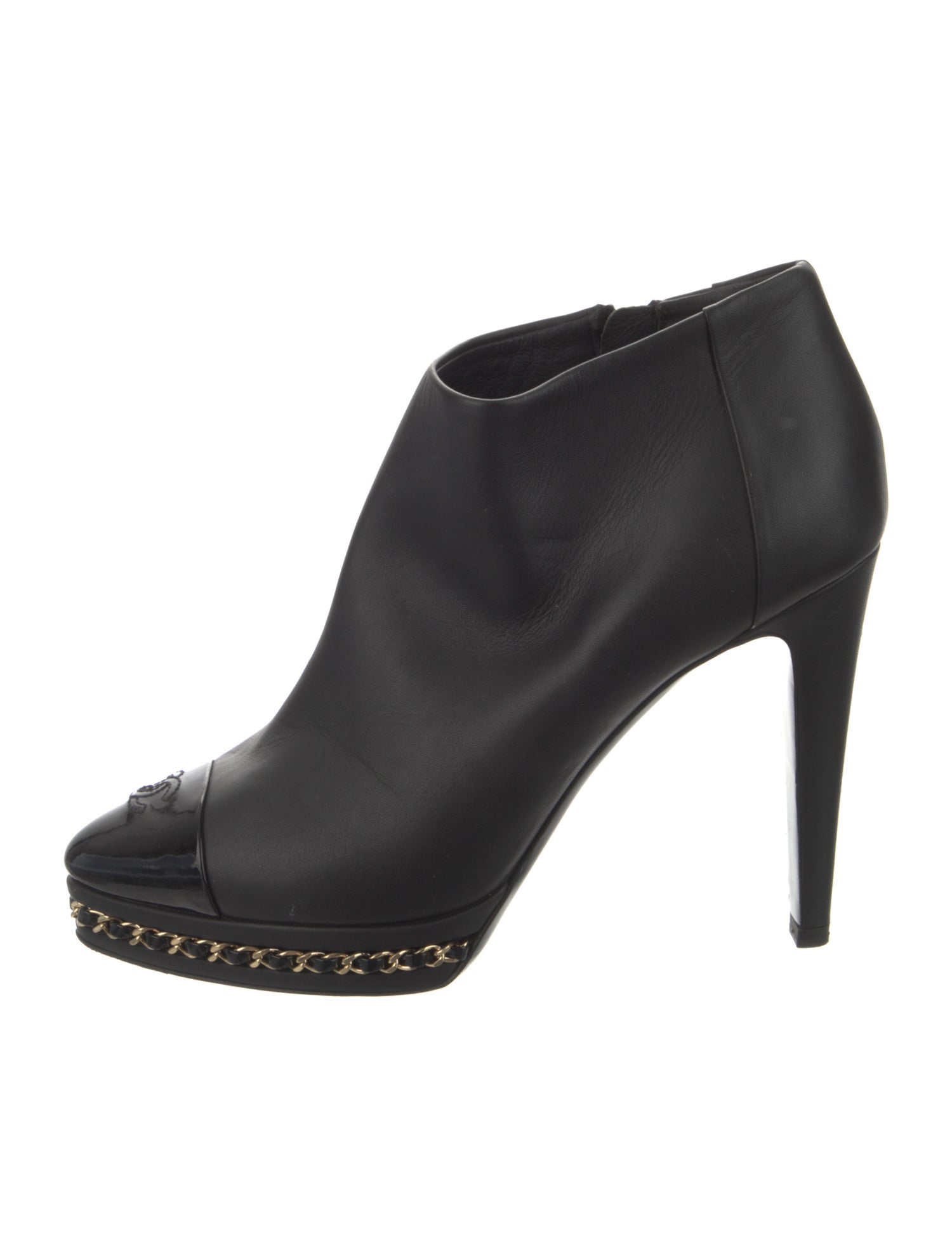 Chanel Interlocking CC Logo Leather Boots