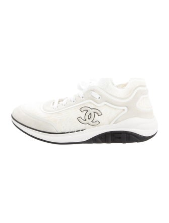 Chanel Interlocking CC Logo Suede Sneakers