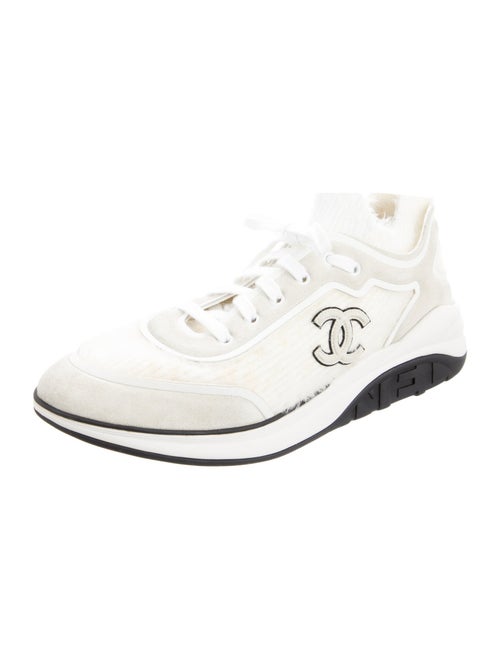 Chanel Interlocking CC Logo Suede Sneakers