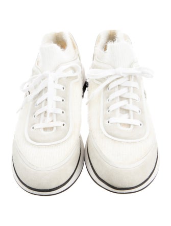 Chanel Interlocking CC Logo Suede Sneakers