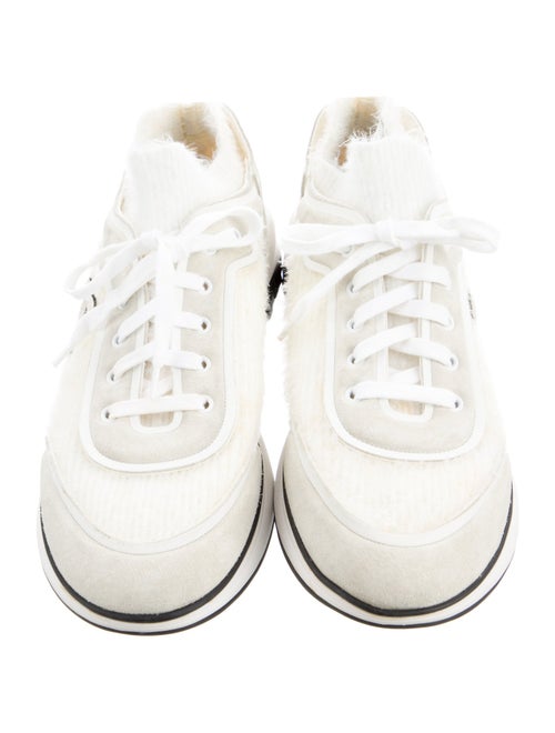 Chanel Interlocking CC Logo Suede Sneakers