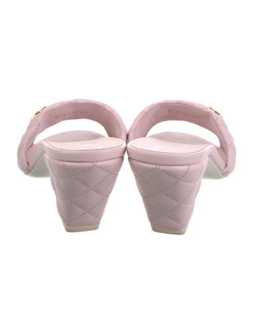 Chanel Interlocking CC Logo Leather Slides