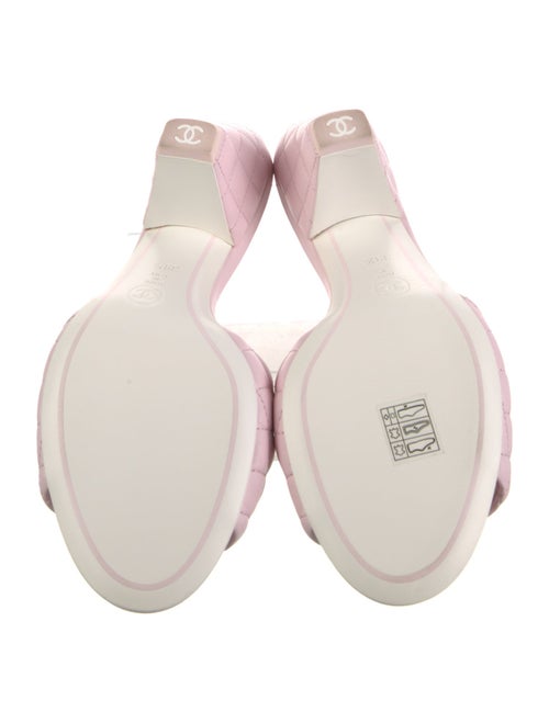 Chanel Interlocking CC Logo Leather Slides