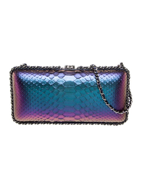 Chanel Metallic Python Chain Around Clutch