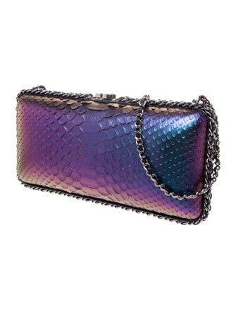 Chanel Metallic Python Chain Around Clutch