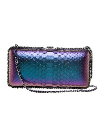 Chanel Metallic Python Chain Around Clutch