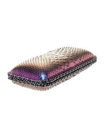 Chanel Metallic Python Chain Around Clutch