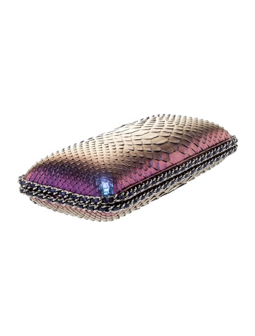 Chanel Metallic Python Chain Around Clutch