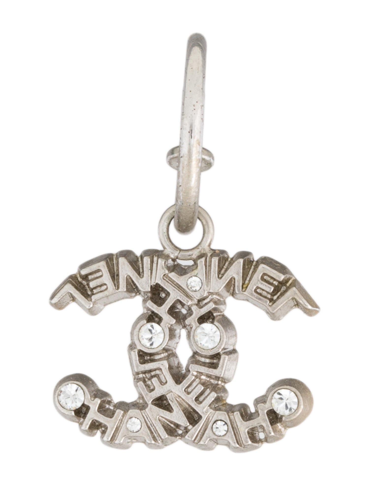 Chanel Strass Logo CC Single Drop Earring