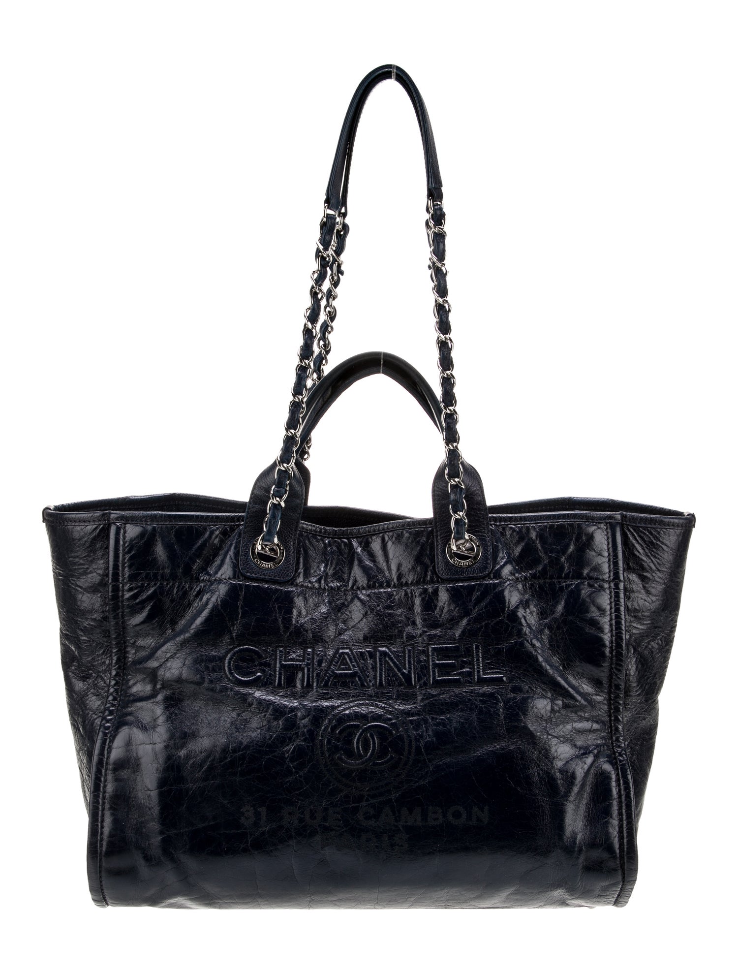 Chanel Medium Glazed Calfskin Deauville Shopping Tote