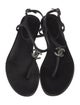 Chanel Interlocking CC Logo Leather T-Strap Sandals