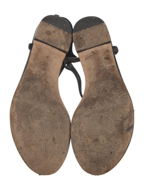 Chanel Interlocking CC Logo Leather T-Strap Sandals