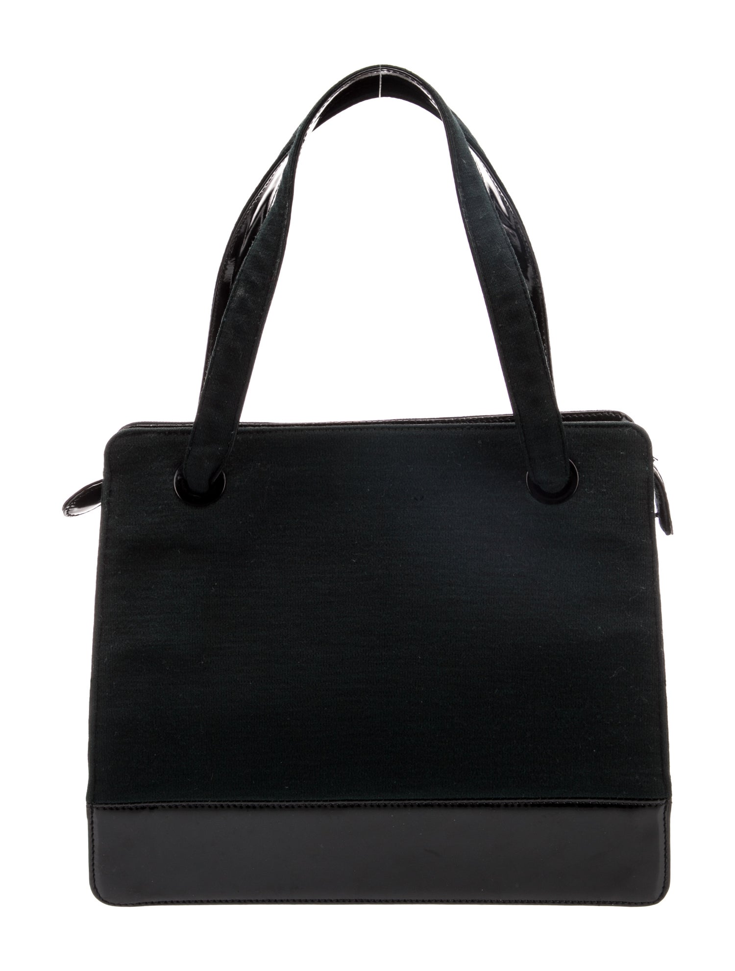 Chanel Patent Leather Trimmed Jersey Tote